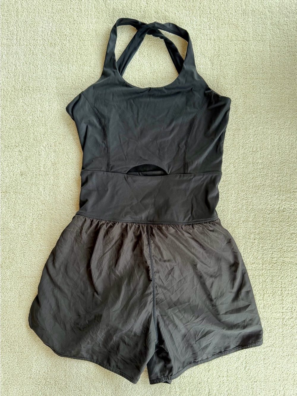 Women’s XS Black Tank One-Piece Athletic Romper